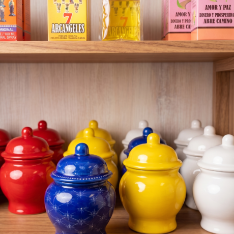 Frascos de Cerámica Mística y Ritual – Colección Colores y Protección